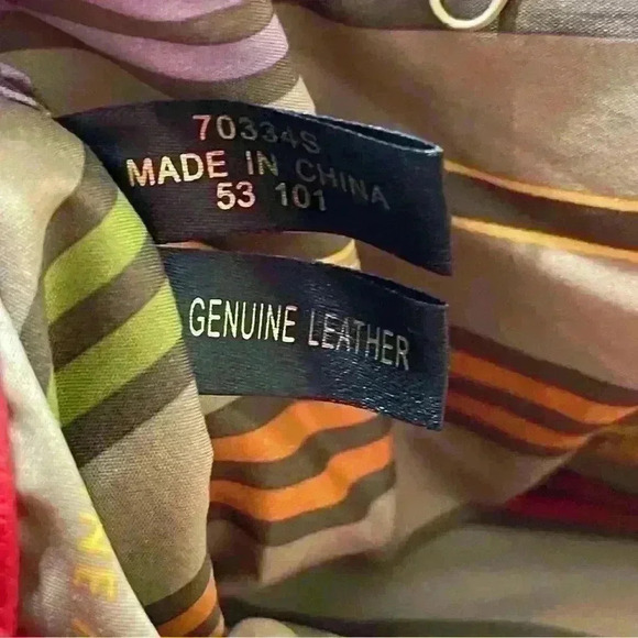 Etienne Aigner Red Genuine Leather Handbag Pockets Zip Around Boho Outdoor - Picture 8 of 12